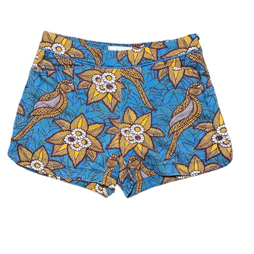 Elevenses Floral Print Shorts Blue Yellow Size‎ 2